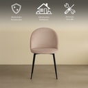 2 Sillas de Comedor Beige Rolet