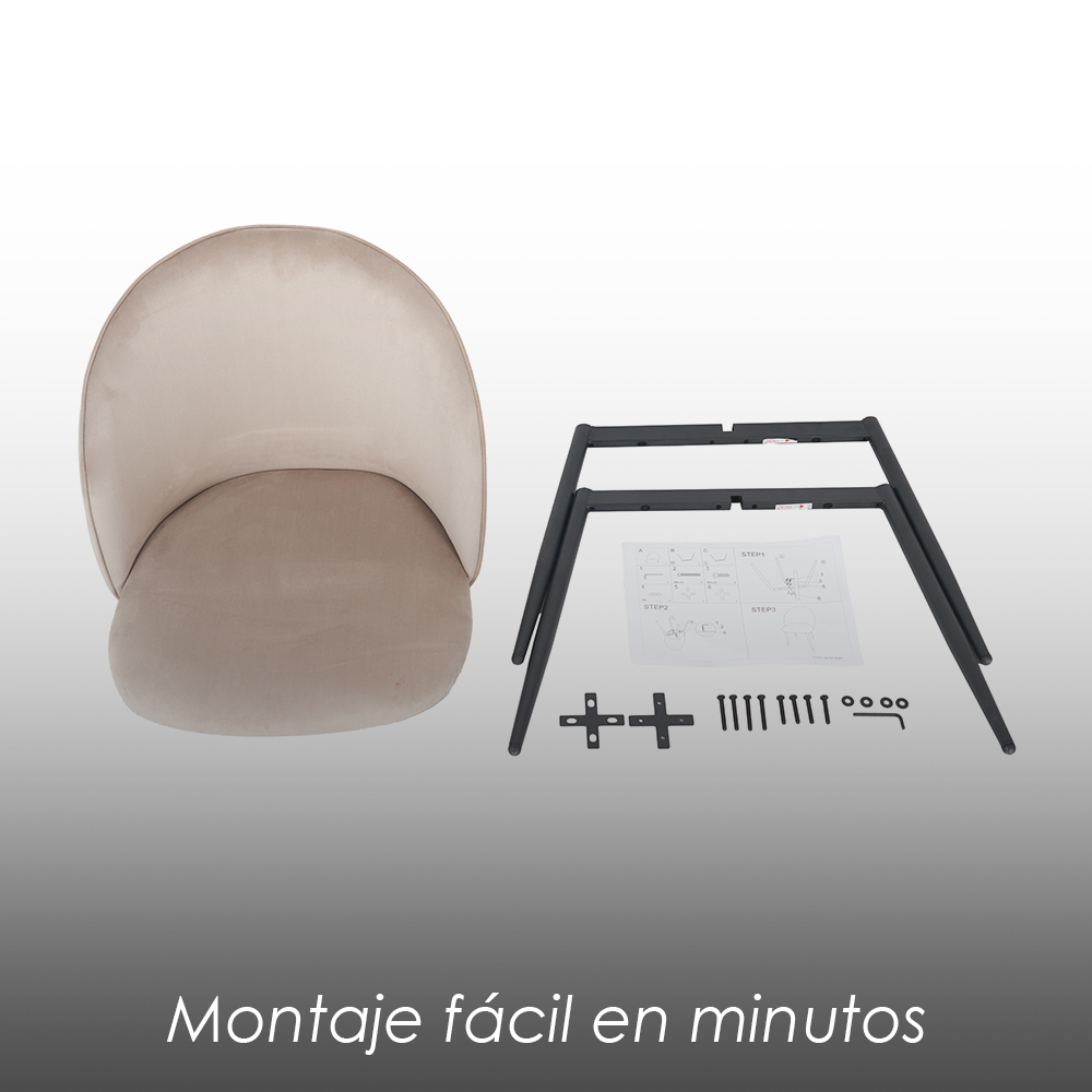 2 Sillas de Comedor Beige Rolet