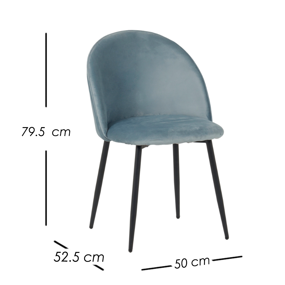 2 Sillas de Comedor Azul Rolet