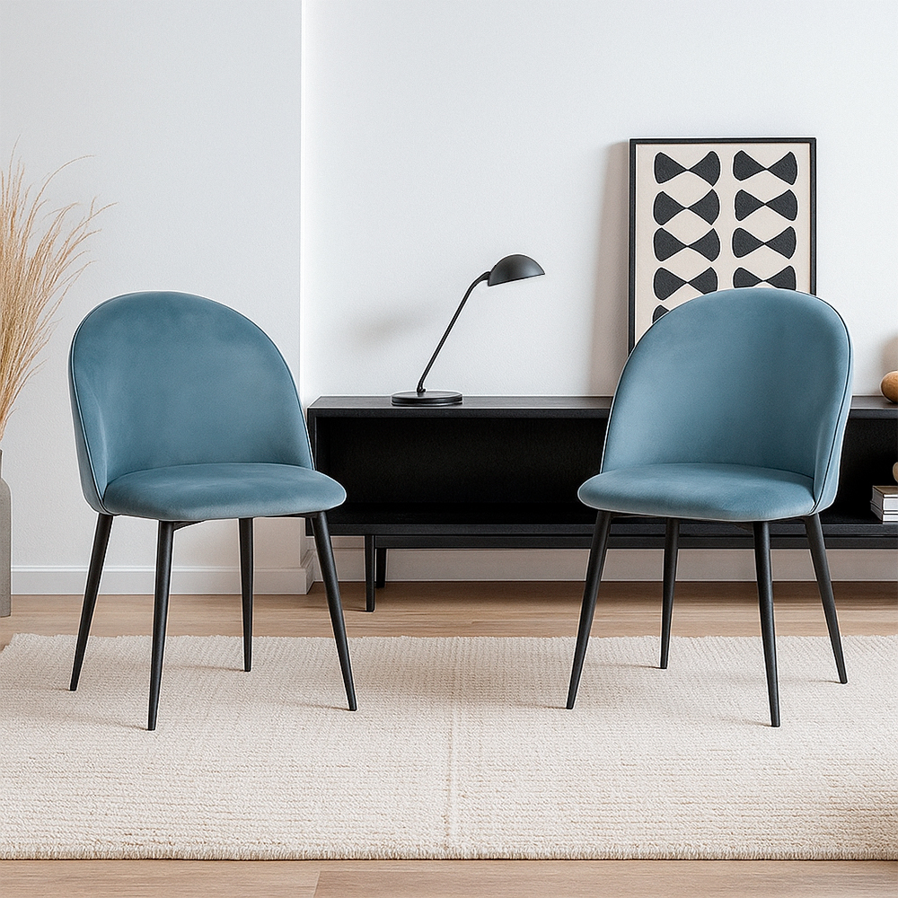 2 Sillas de Comedor Azul Rolet