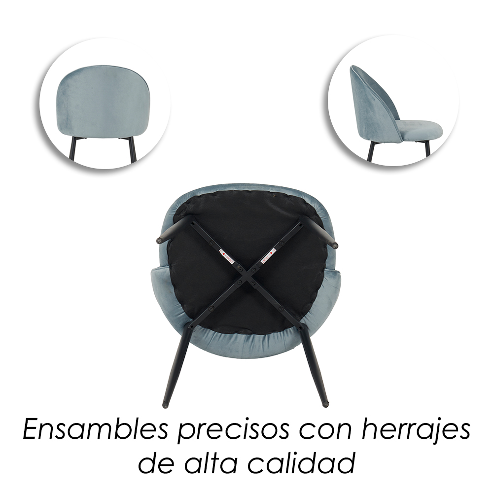 2 Sillas de Comedor Azul Rolet