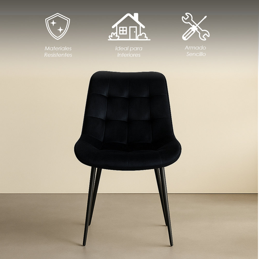 Paquete 4 Sillas de Comedor Negro Lar
