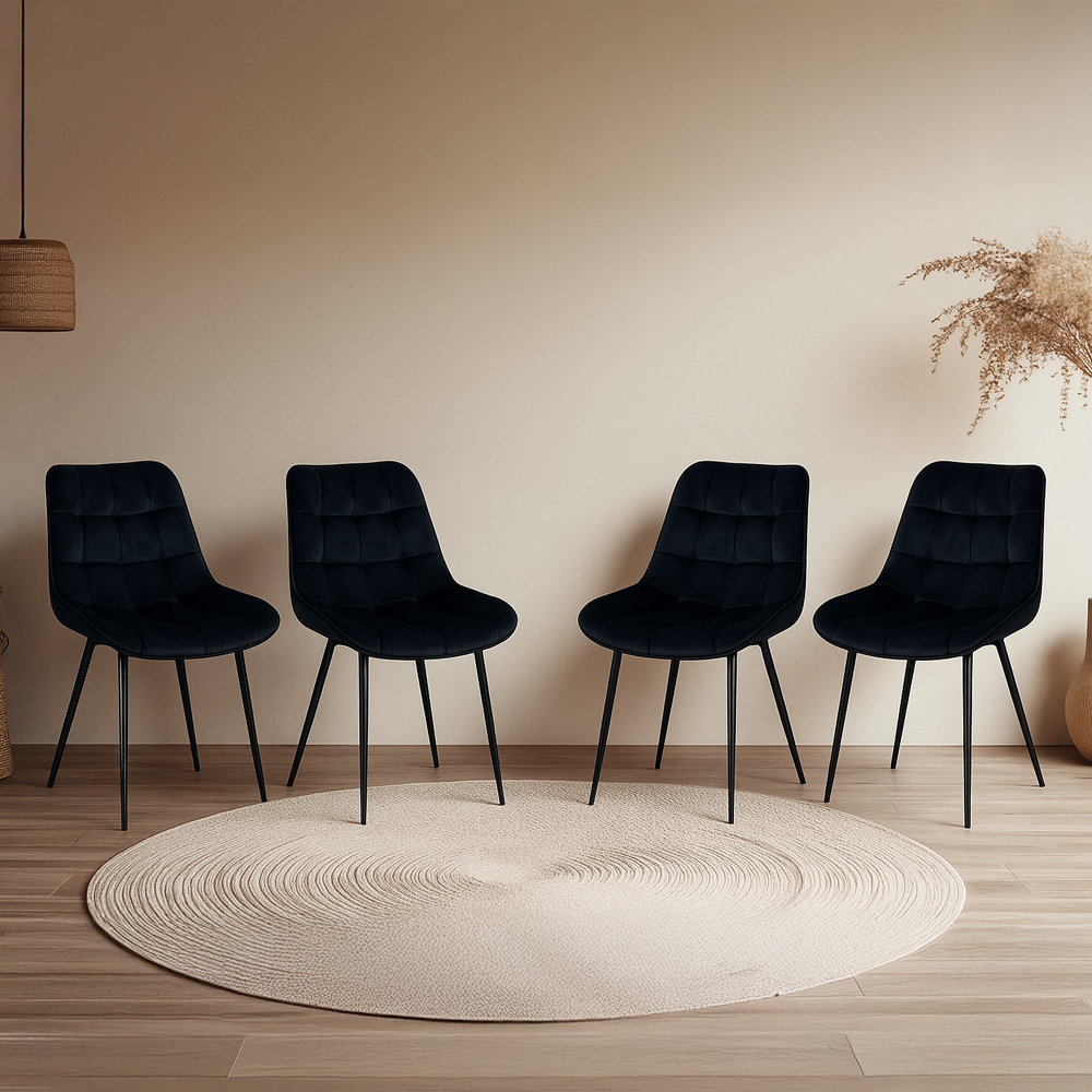 Paquete 4 Sillas de Comedor Negro Lar