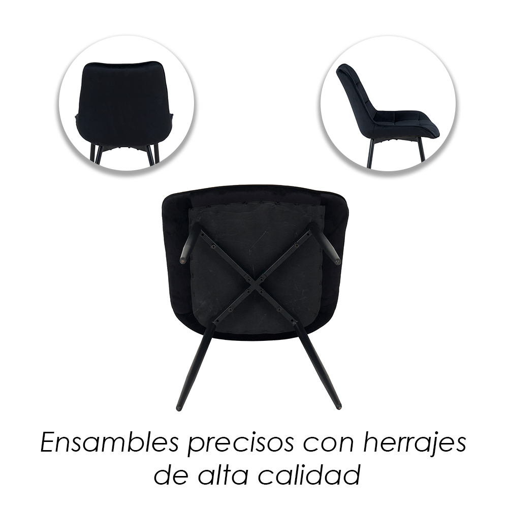Paquete 4 Sillas de Comedor Negro Lar
