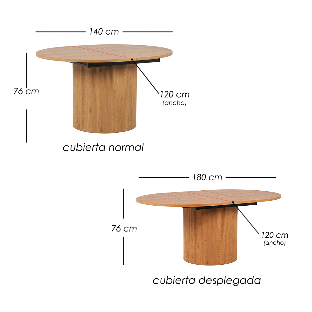 Mesa Para Comedor Expandible Moderna Café