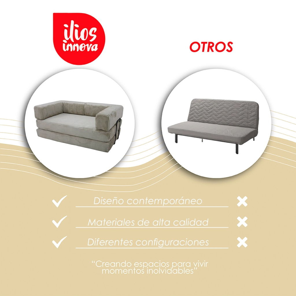 Sofá Cama Beige 2 plazas