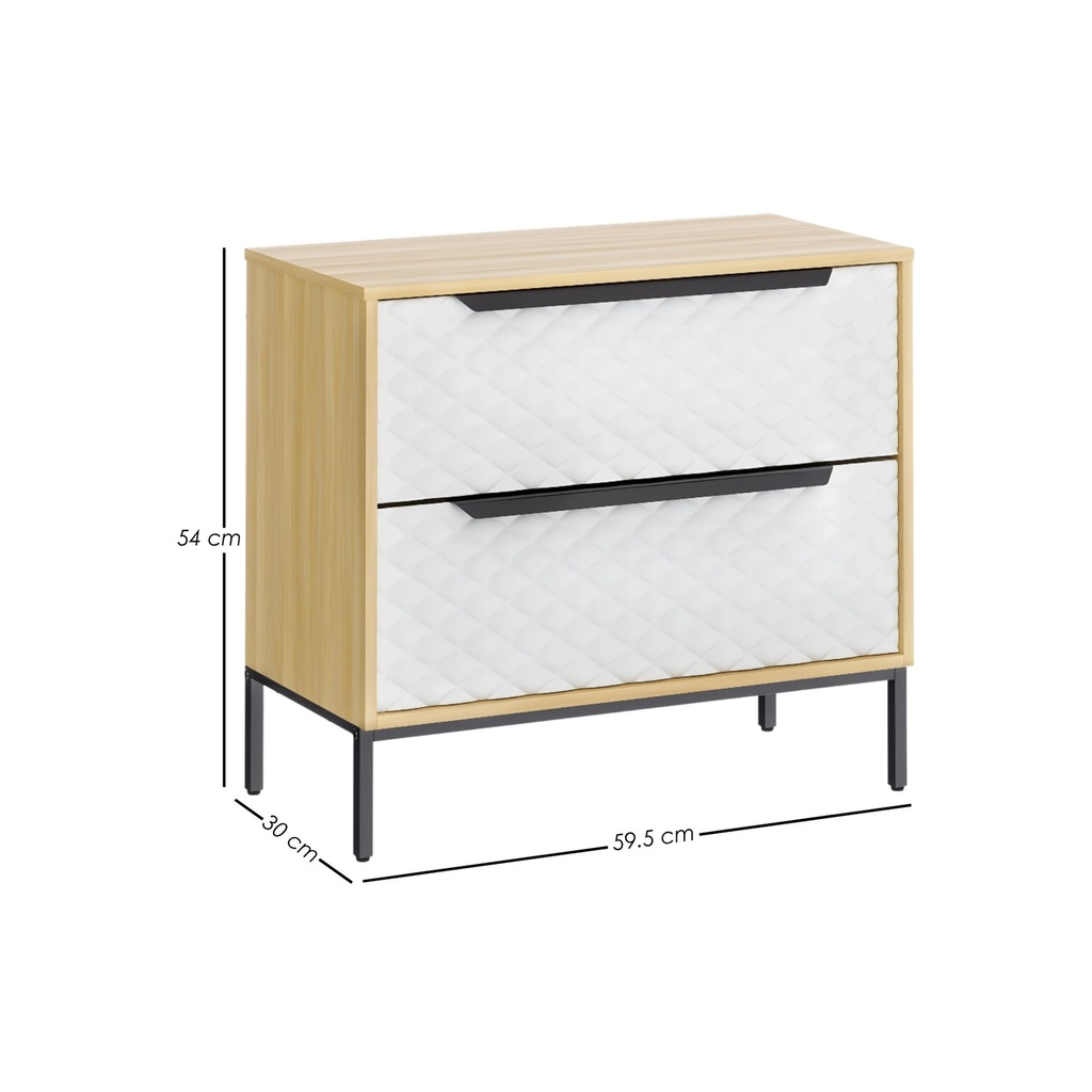 Buro Cajonera de 2 de MDF café 