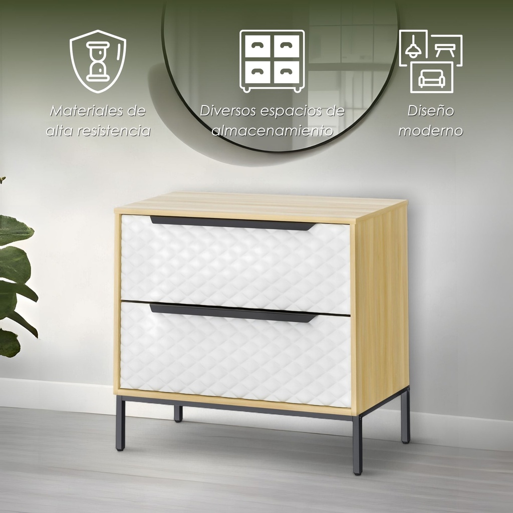 Buro Cajonera de 2 de MDF café 