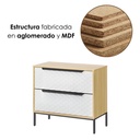 Buro Cajonera de 2 de MDF café 