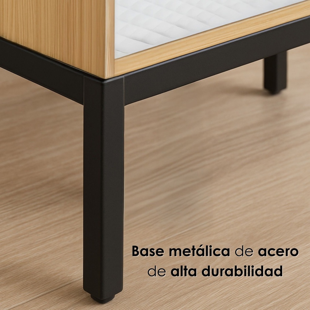 Buro Cajonera de 2 de MDF café 