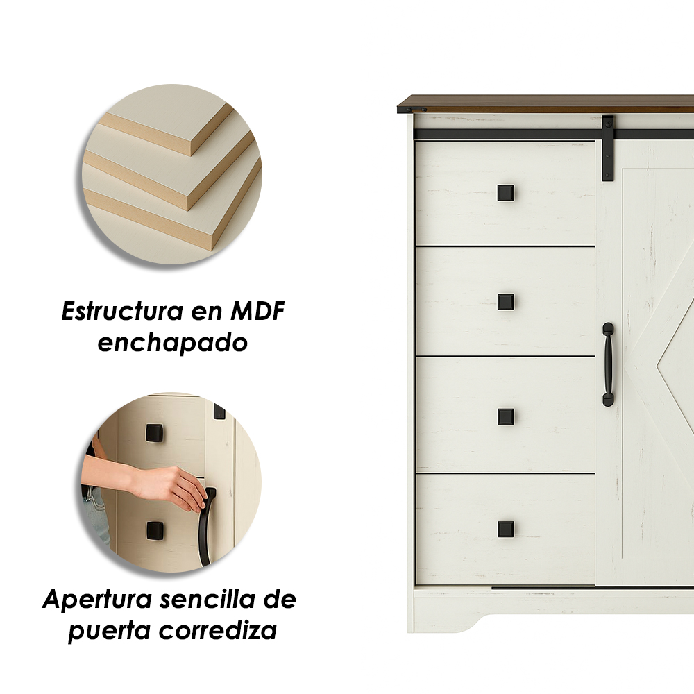 Mueble Organizador de 5 espacios de MDF café