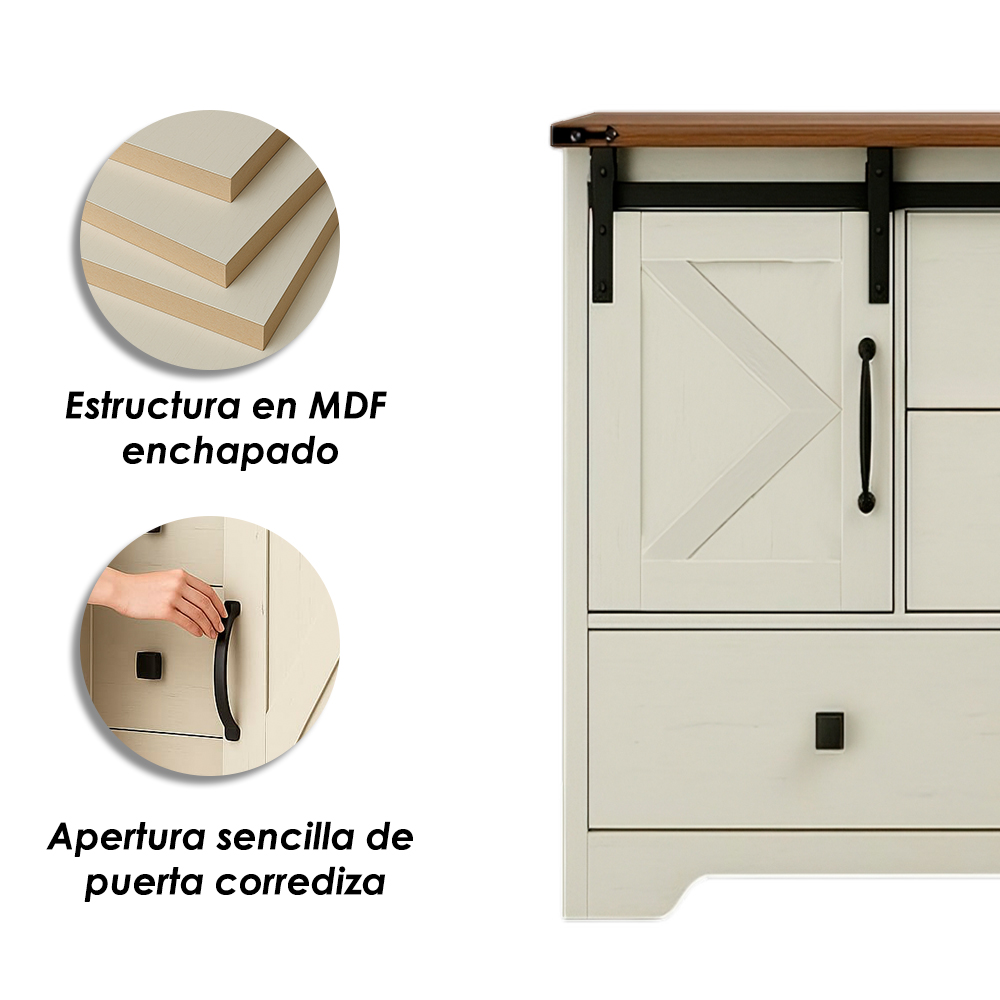 Mueble Organizador de 6 espacios de MDF café