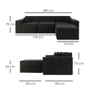 Sofá Siena Negro 4 plazas