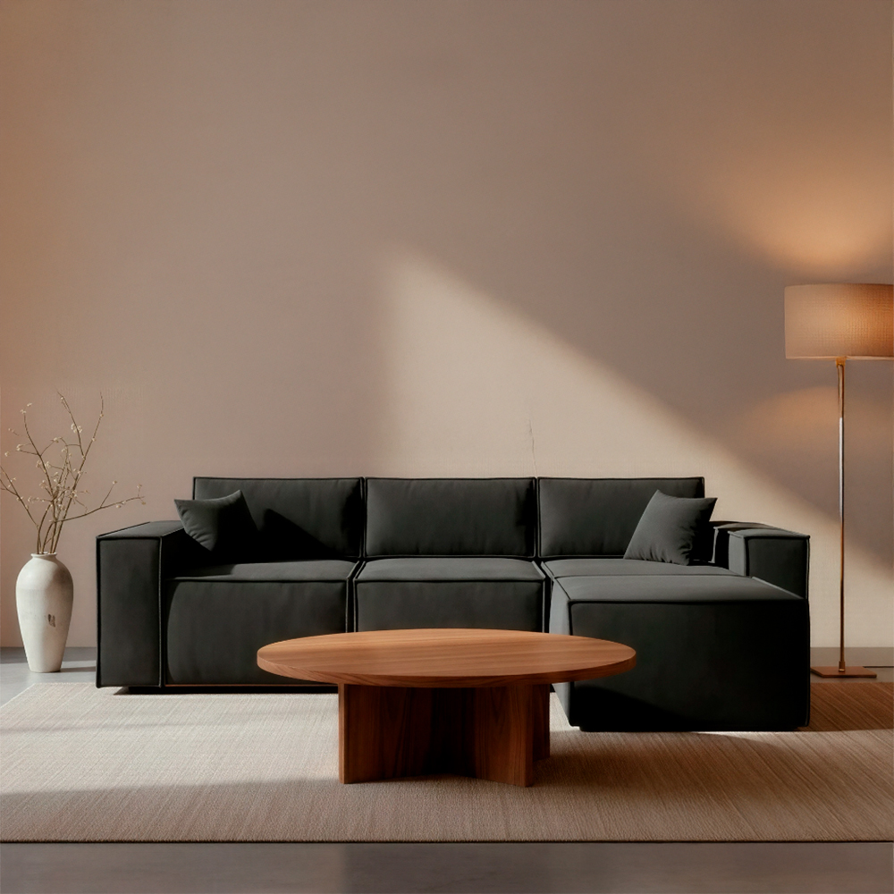 Sofá Siena Negro 4 plazas