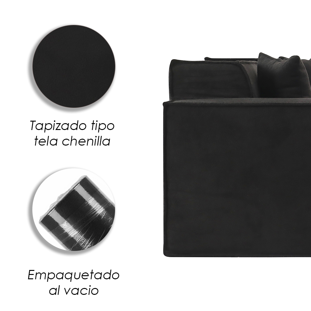Sofá Siena Negro 4 plazas