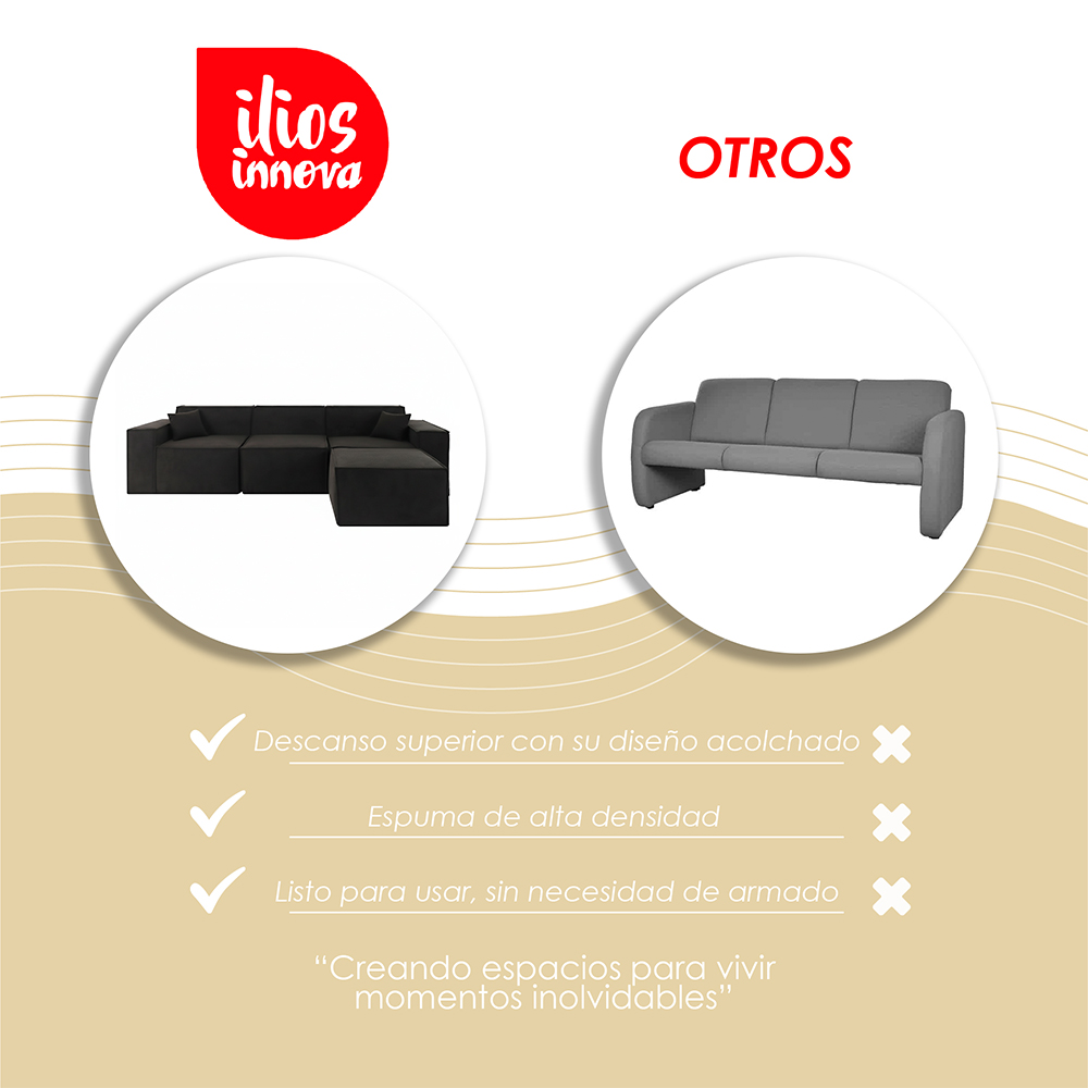 Sofá Siena Negro 4 plazas