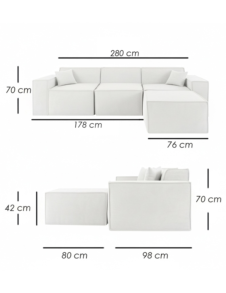 Sofá Siena Beige 4 plazas 