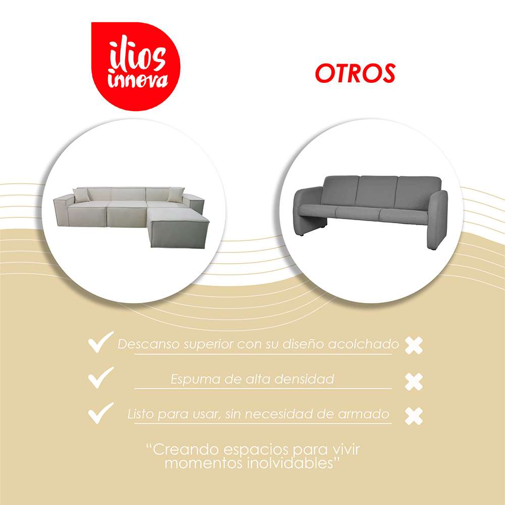 Sofá Siena Beige 4 plazas 