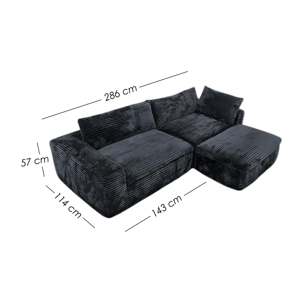 Sofá Bolonia Negro 2 plazas