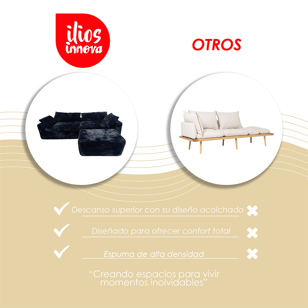 Sofá Bolonia Negro 2 plazas