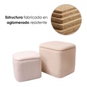 Juego de 2 taburetes con almacenamiento