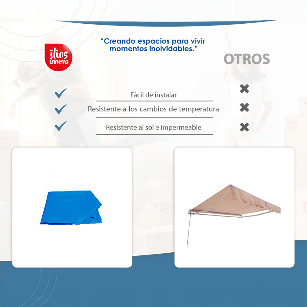 2 Lonas Impermeables 2x2 Azul