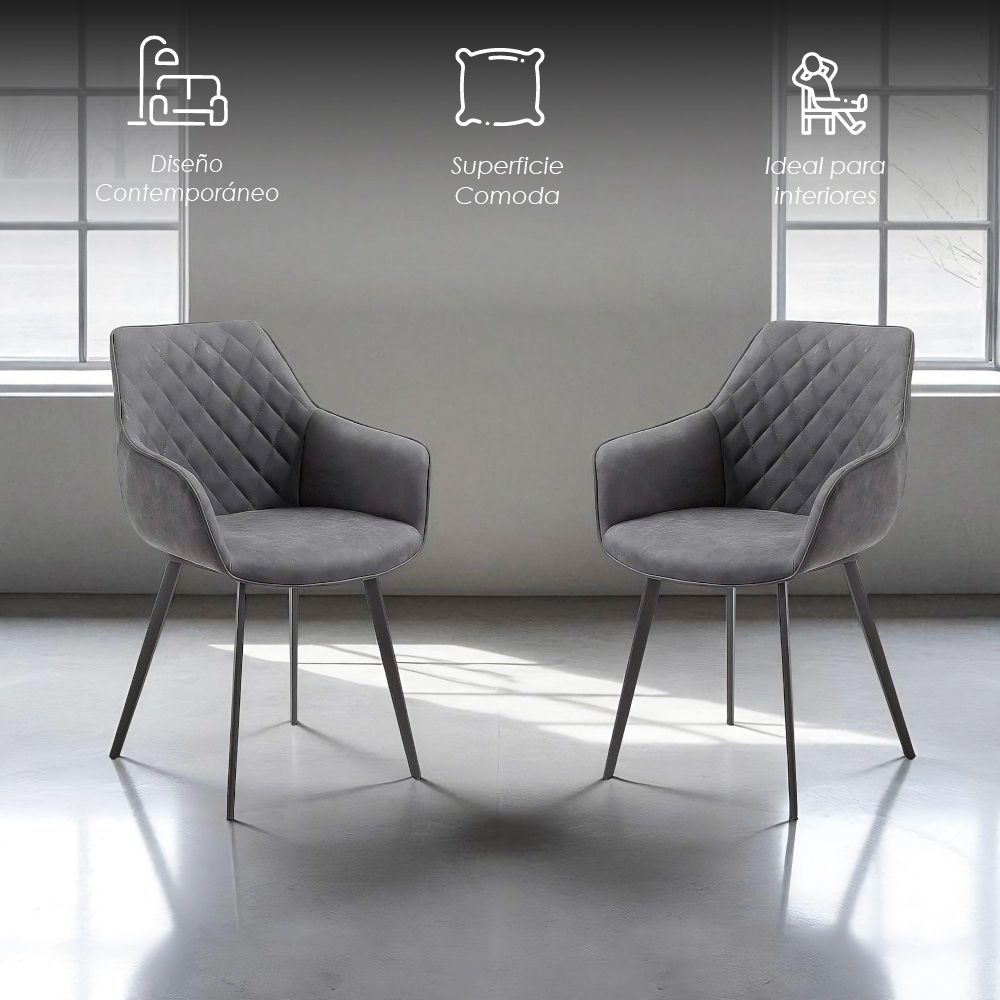 2 Silla de comedor Tokio Gris