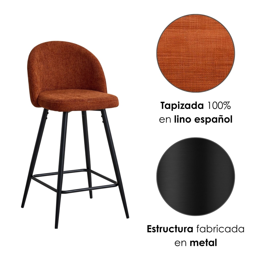 2 Sillas de Bar Lyon Gris