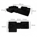 Sofá Palermo Negro 2 plazas 