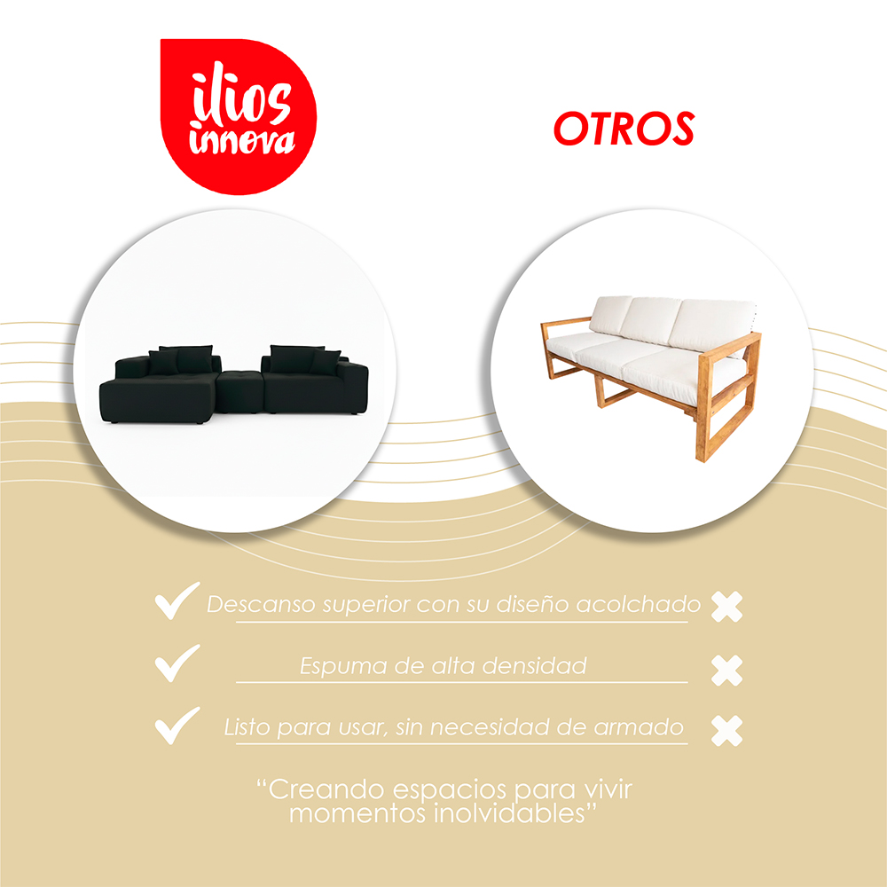 Sofá Palermo Negro 2 plazas 