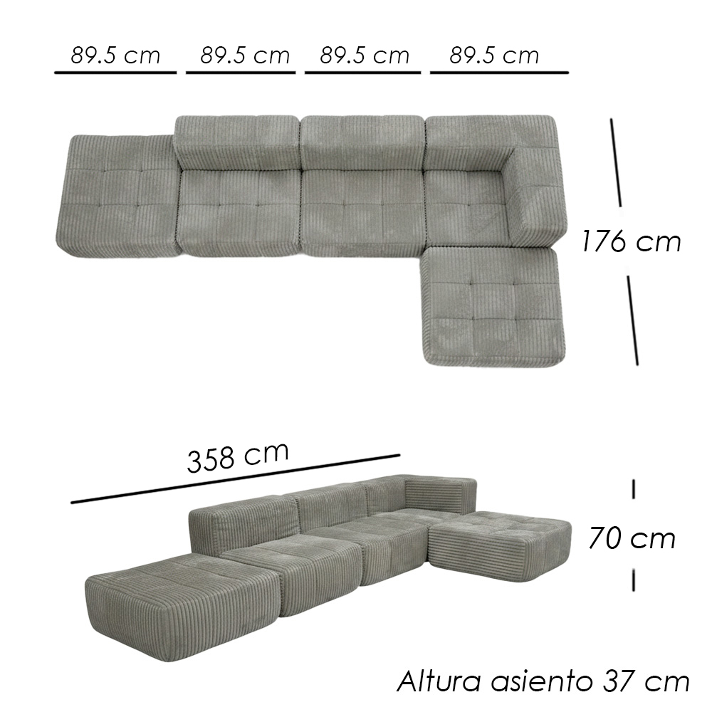 Sofá Milán Beige 5 plazas
