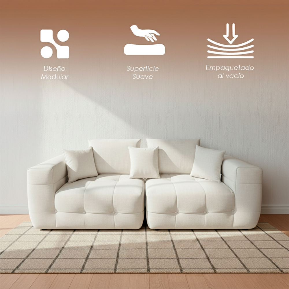 Sofá Livorno Beige 2 plazas