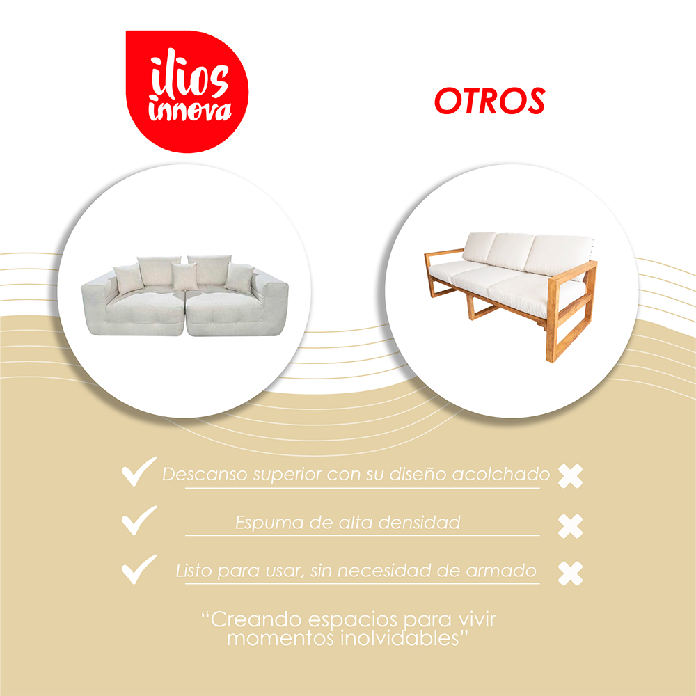 Sofá Livorno Beige 2 plazas