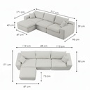 Sofá Esquinera Cloud Beige 4 plazas