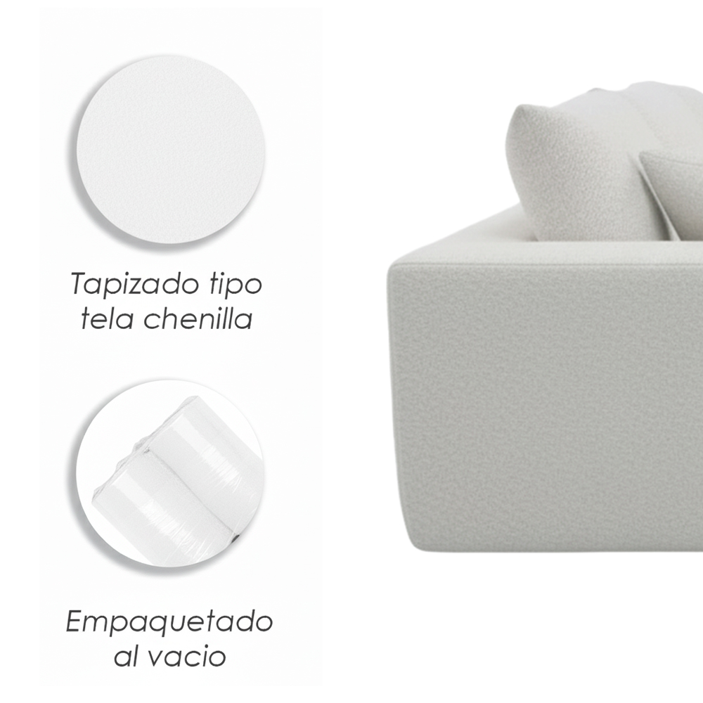 Sofá Esquinera Cloud Beige 4 plazas