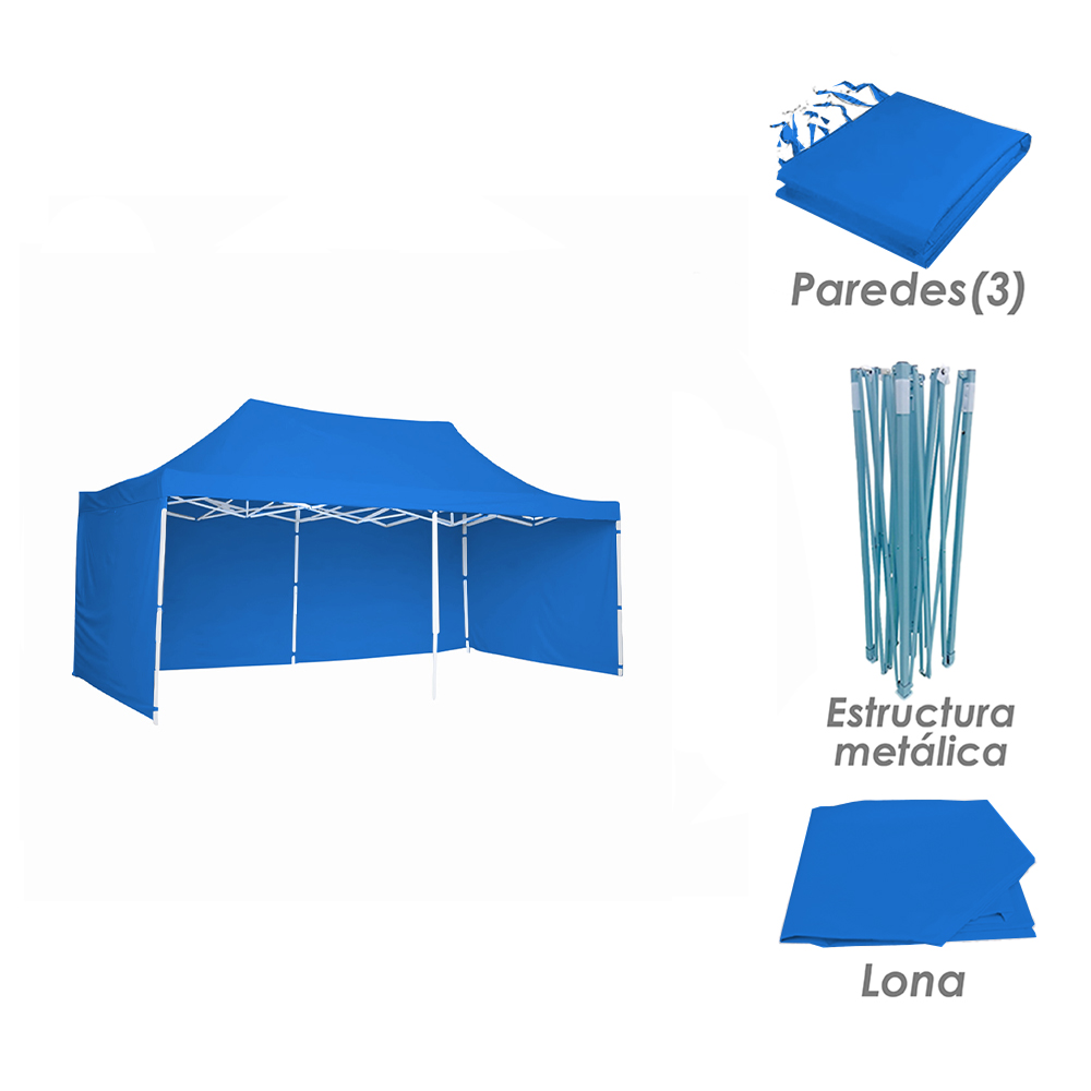 Toldo Plegable 3x4.5 Azul