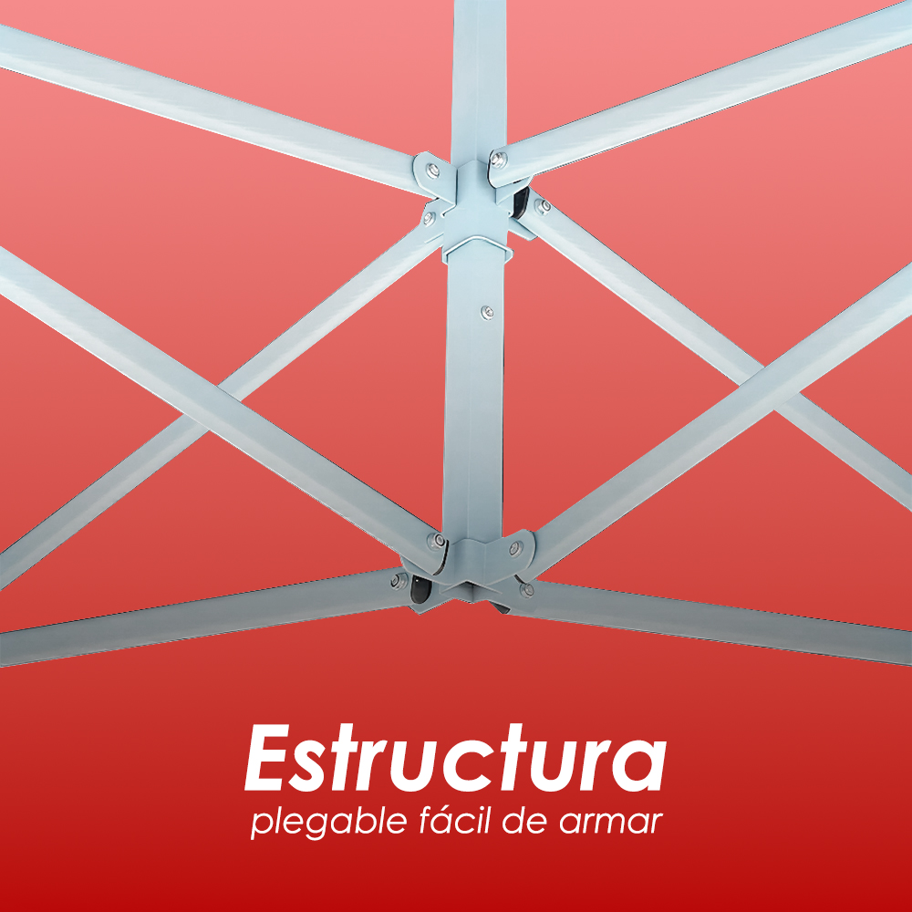 Toldo Plegable 3x4.5 Rojo