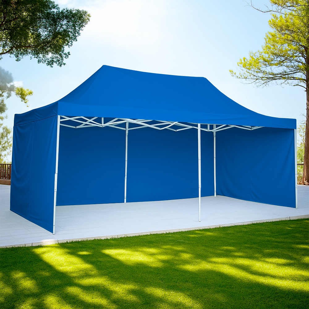 Toldo Plegable 3x4.5 con Paredes Azul