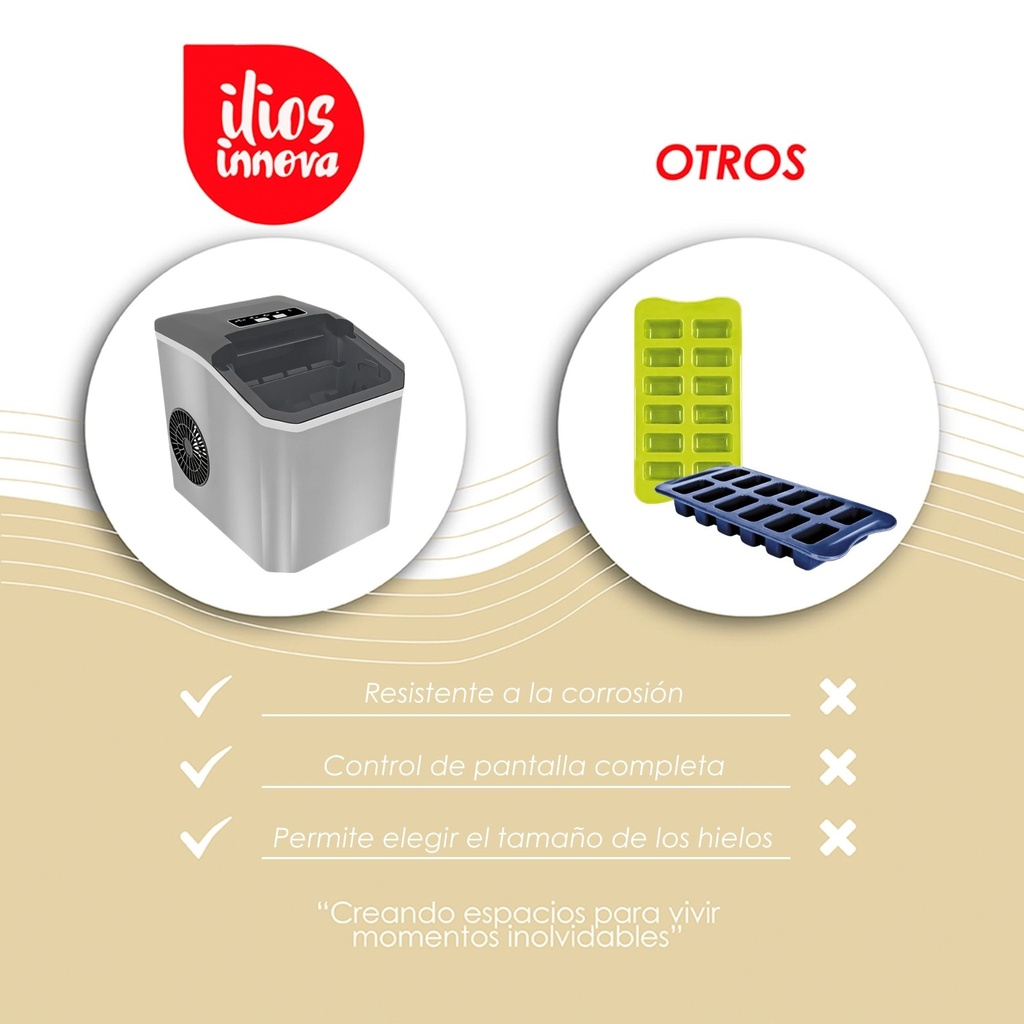 Máquina de hielo con acabado en acero inoxidable
