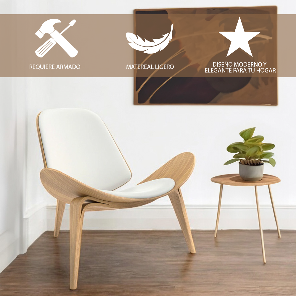 Silla Shell Concha Blanca