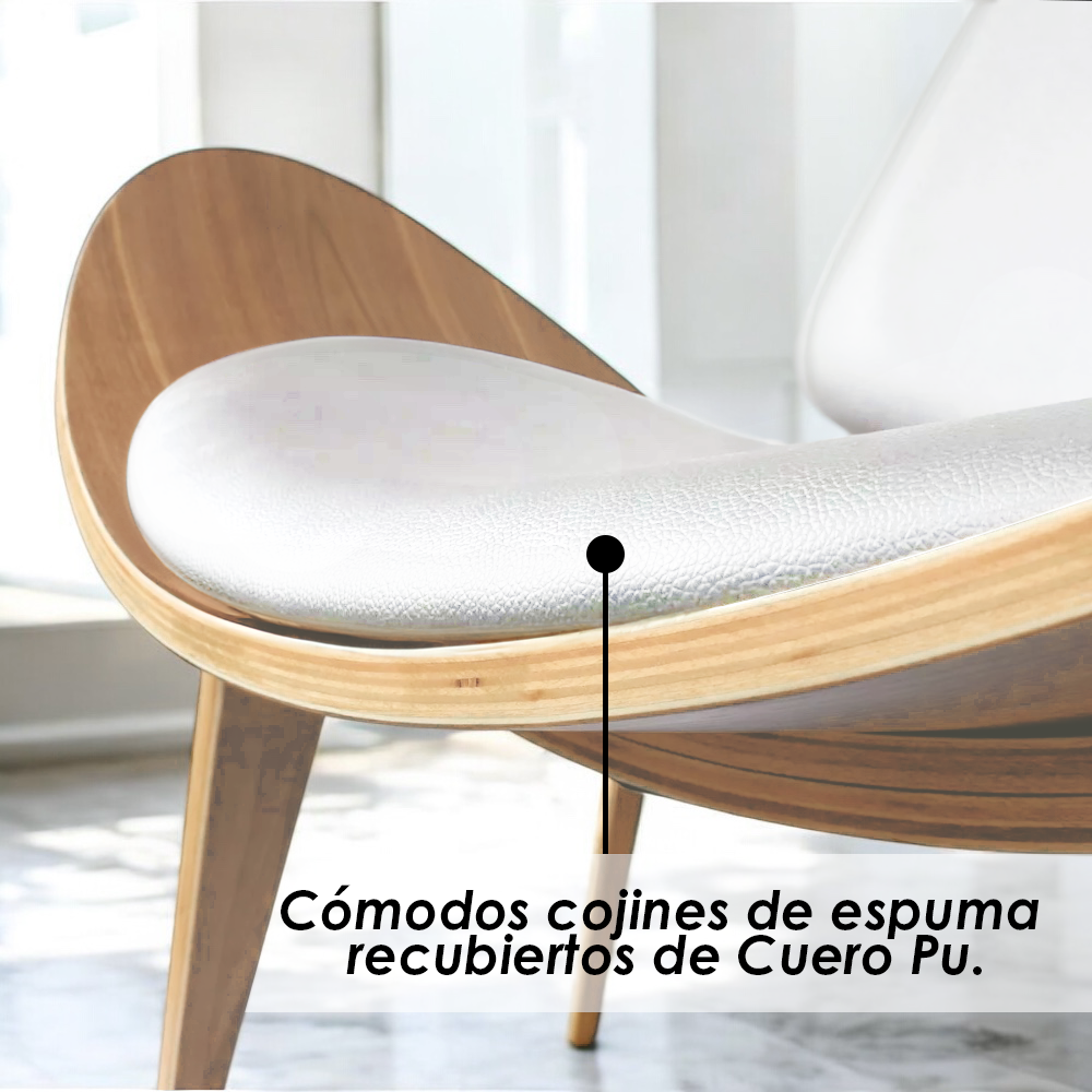 Silla Shell Concha Blanca
