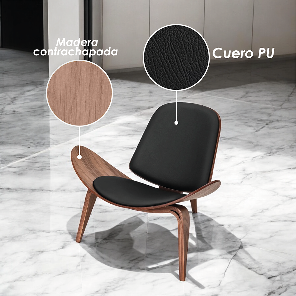 Silla Shell Concha Negra