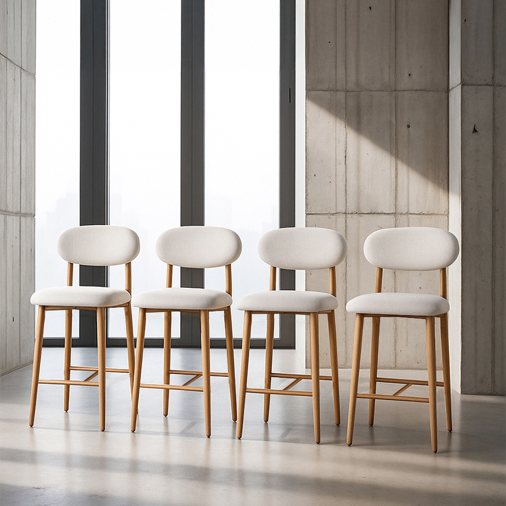 4 Sillas de Bar Dinamarca Beige