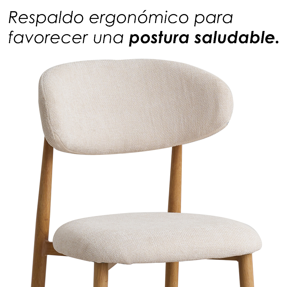 4 Sillas de Bar Dinamarca Beige