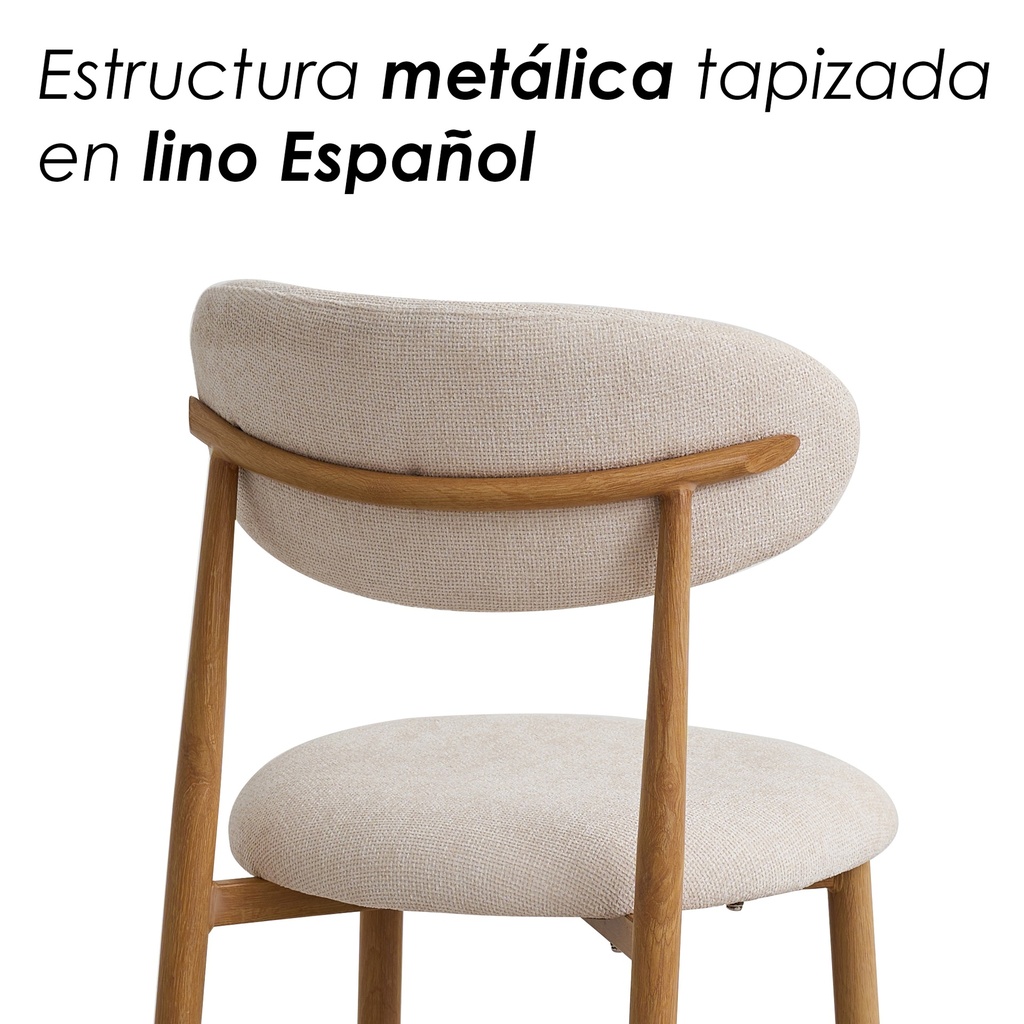 4 Sillas de Bar Dinamarca Beige