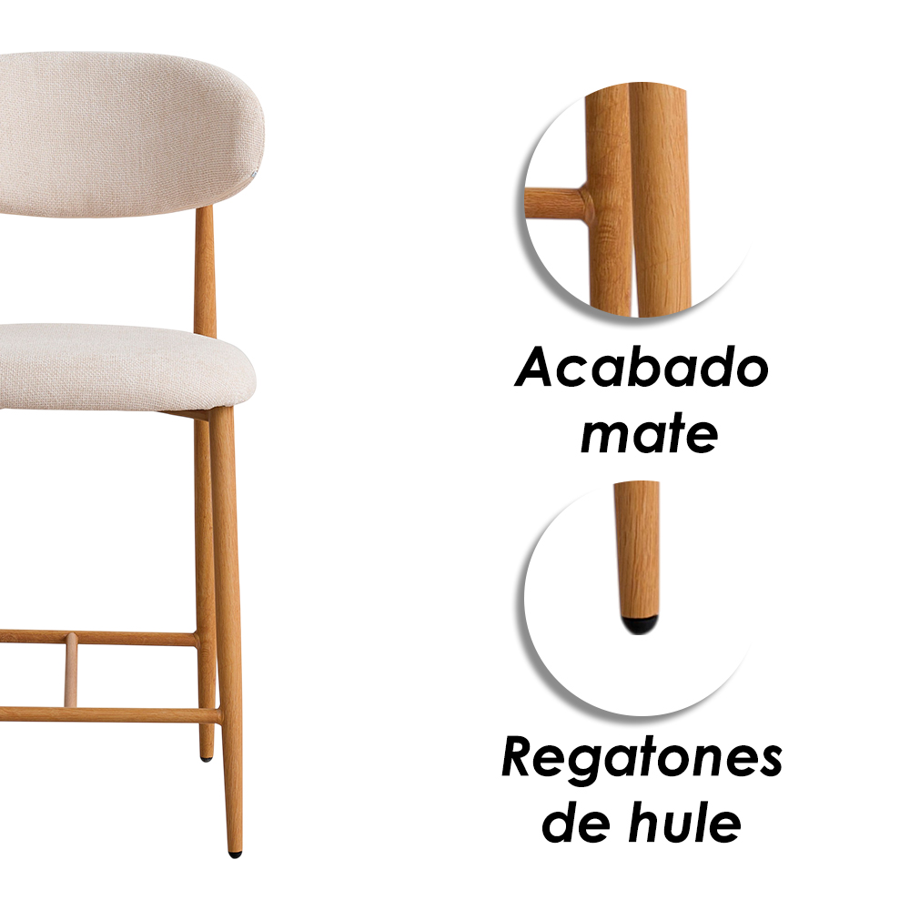 4 Sillas de Bar Dinamarca Beige