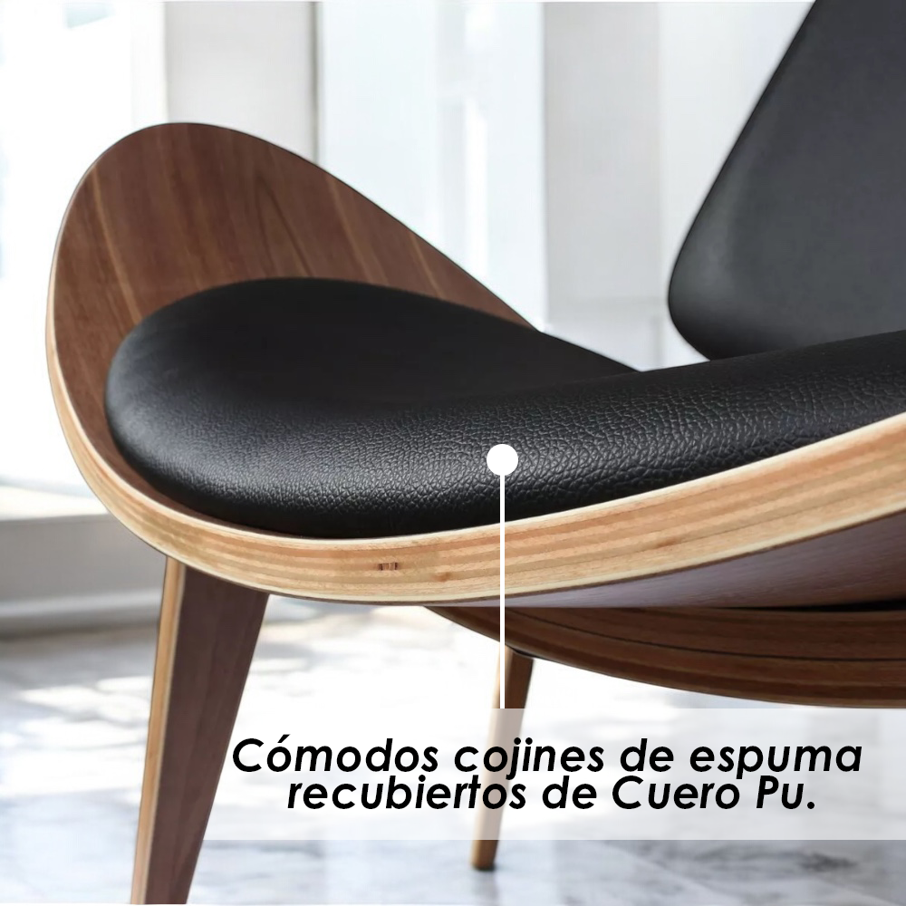 Silla Shell Concha Negra