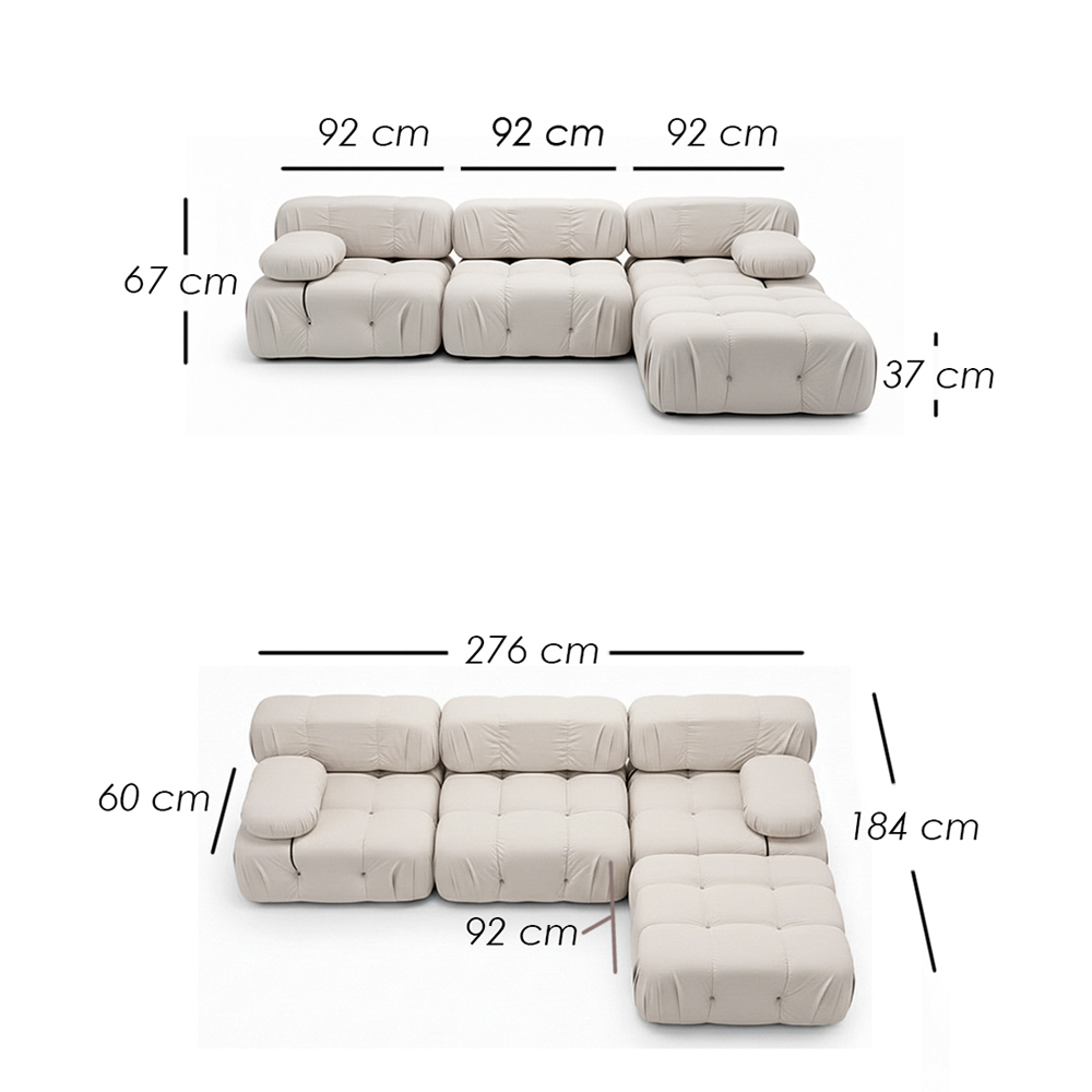 Sofá Florencia Beige 4 plazas