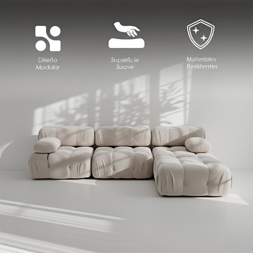 Sofá Florencia Beige 4 plazas