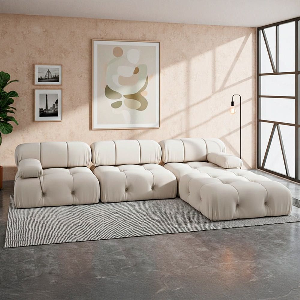 Sofá Florencia Beige 4 plazas